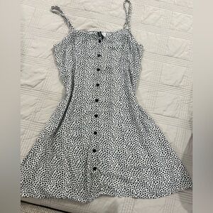 White and black 90s inspired mini dress